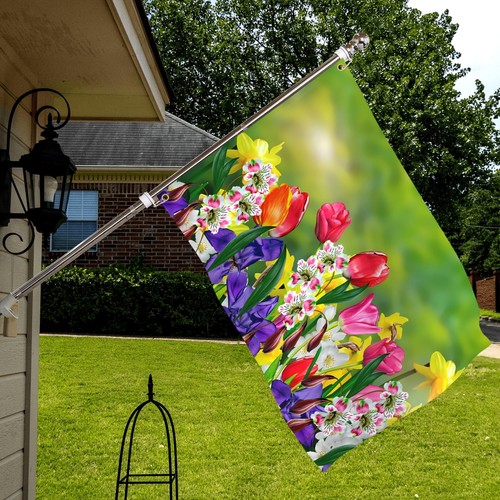 Frühling Sommer Blumen Flagge 3x5 Fuß Narzissen und Tulpen Flagge Polyester doppelt... - Bild 6 von 7