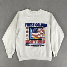 90s Desert Storm Gulf War Military Crewneck Mens L Sweatshirt Operation USA Flag