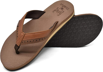Men\'s Yoga Mat Flip Flops with Arch Support, Cushioned Memory Foam Footbed, Amazon.com: KuaiLu Men main image 2