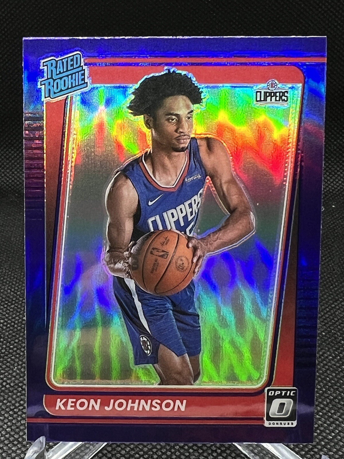 2021-22 Panini Optic Keon Johnson Purple Rated Rookie Card #192