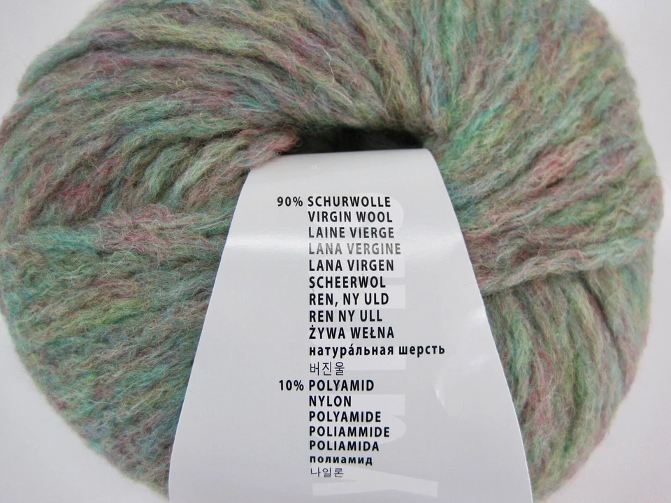 Lang Yarns Mila Superwash Wool Multicolor Green Purple Italy Ball Yarn - Image 2 of 4