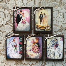 Bridal Shower  Bachelorette Party Decorations - 5 Ornaments x Handcrafted