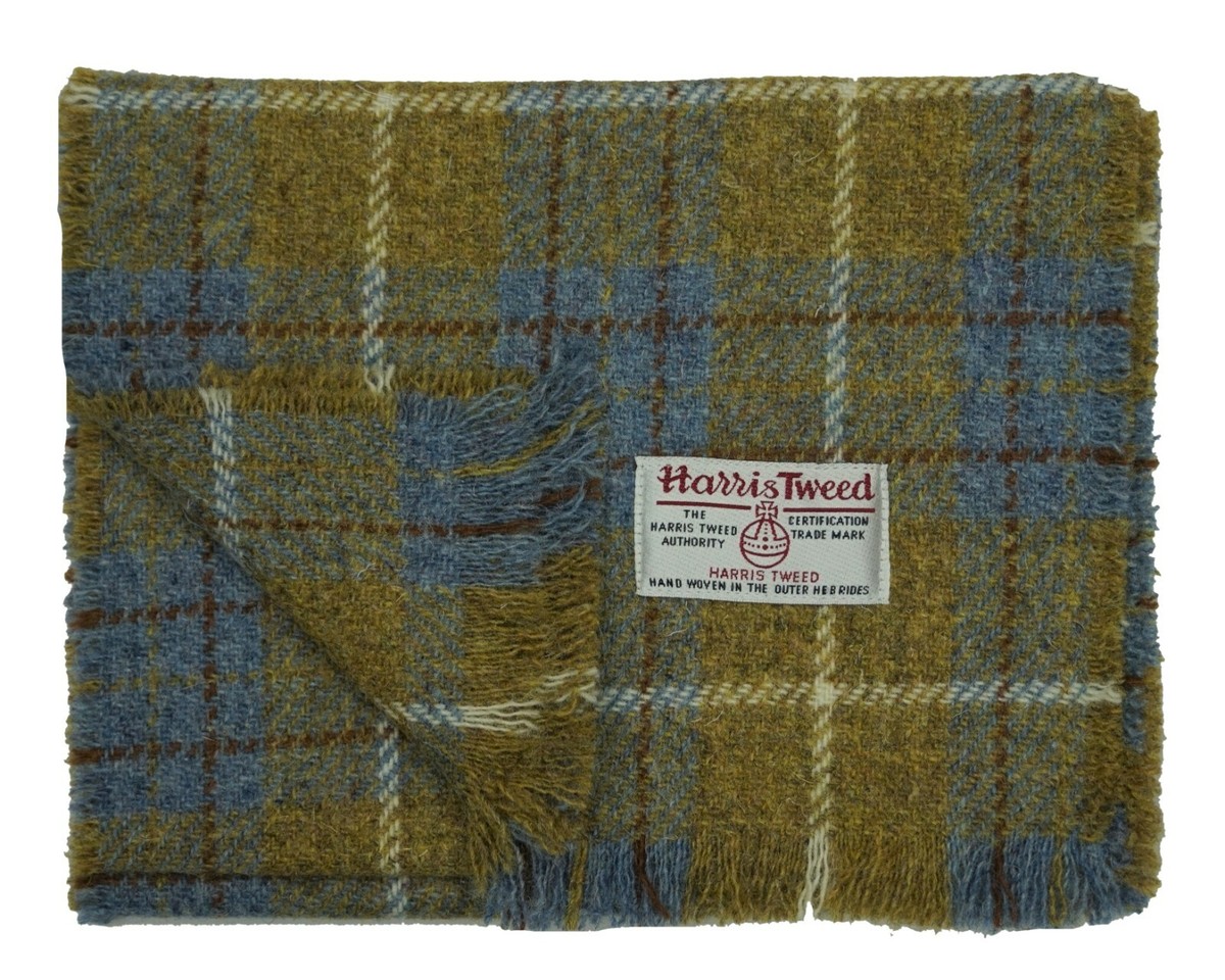 Harris Tweed Pure Wool Scarf, Brown Herringbone Pattern, Handmade With Harris Tweed Pure Wool Scarf, Brown Herringbone Pattern, Handmade With
