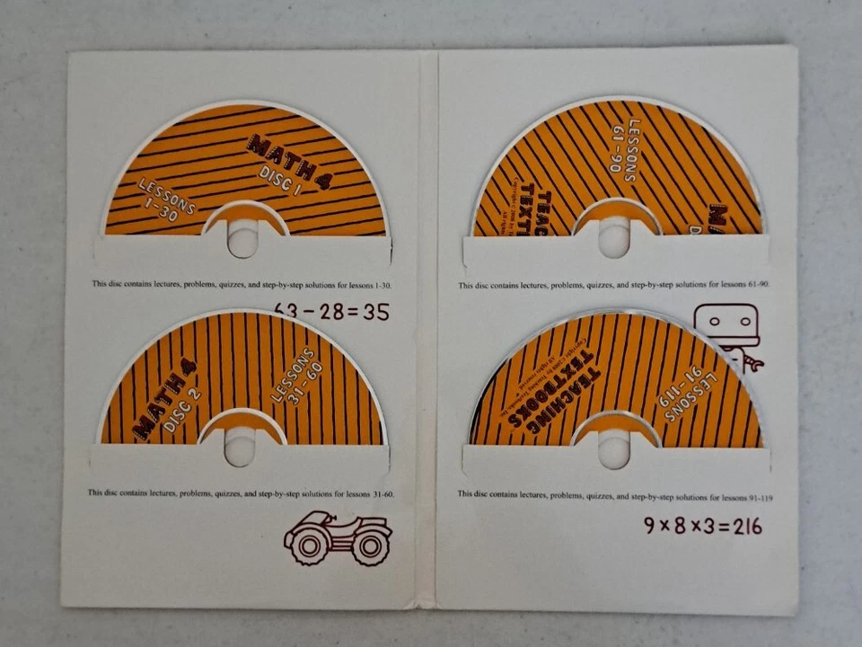 Teaching Textbooks Math 4 CD-ROM Set. NOT auto-grading #601 - Image 3 of 3