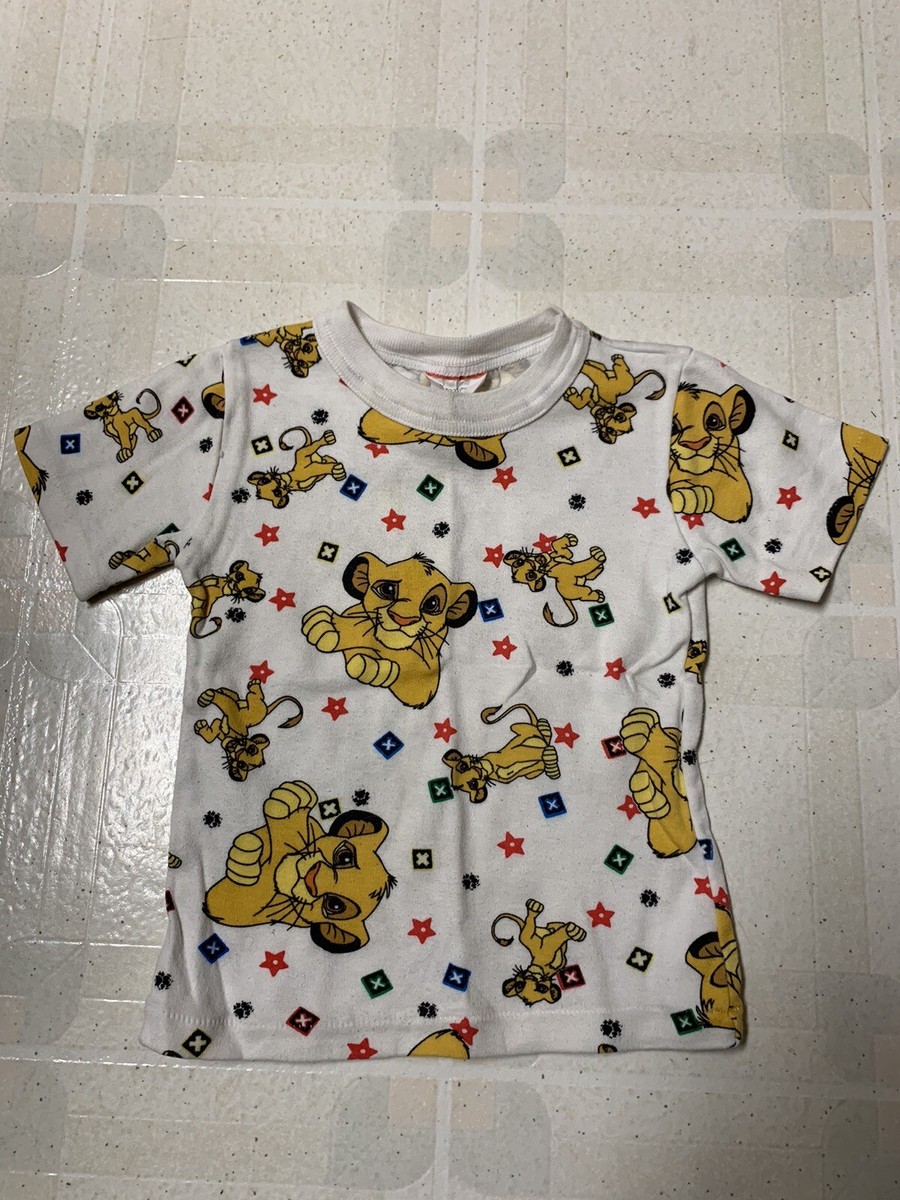 トップス kids vintage Disney LION KING tee Vintage 90s Lion King Simba Kids Tee Under Shirt Disney Single