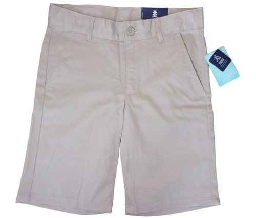Izod Flat Front Natural Stretch Khaki Boys Shorts Size 8 Regular *Imperfection*