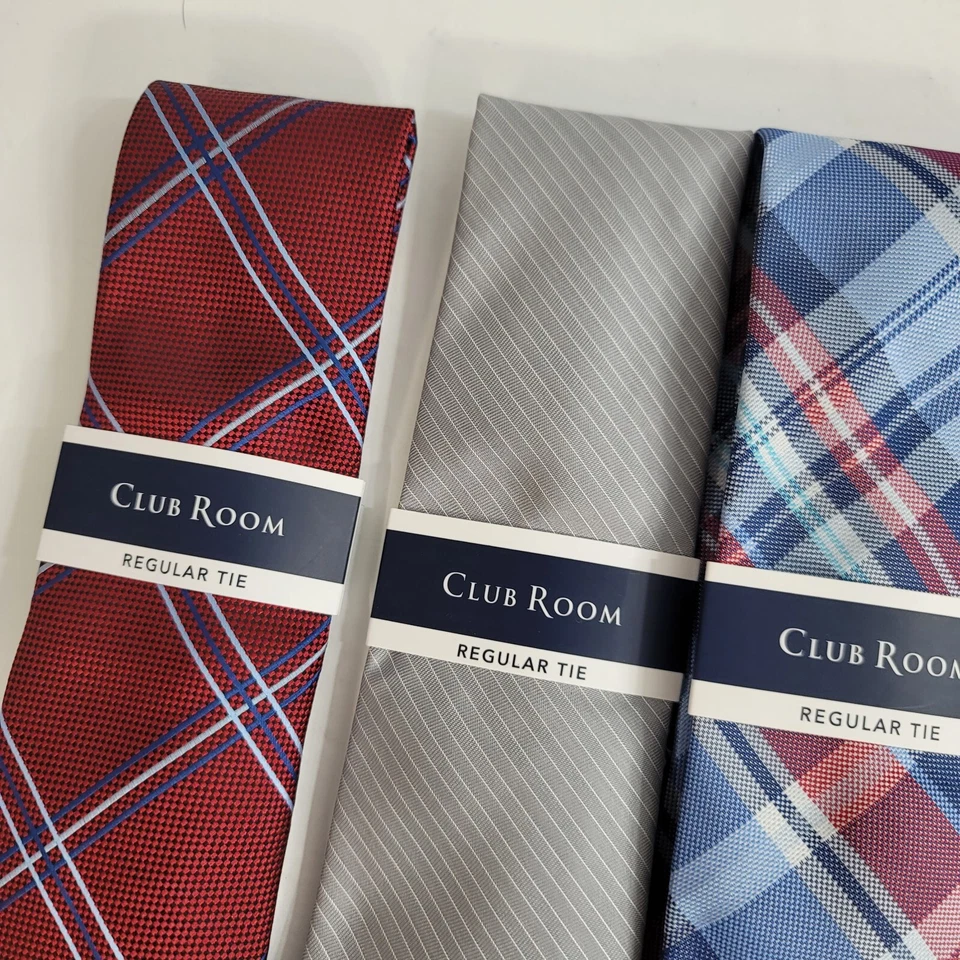 Lote de corbatas Club Room para hombre talla única 5 corbatas varios colores y patrones NUEVO Foto 3 de 4