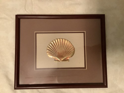 2 Framed Picture Set Figi Giftware Embossed Copper Gold Seashell PS 118 - Picture 3 of 5