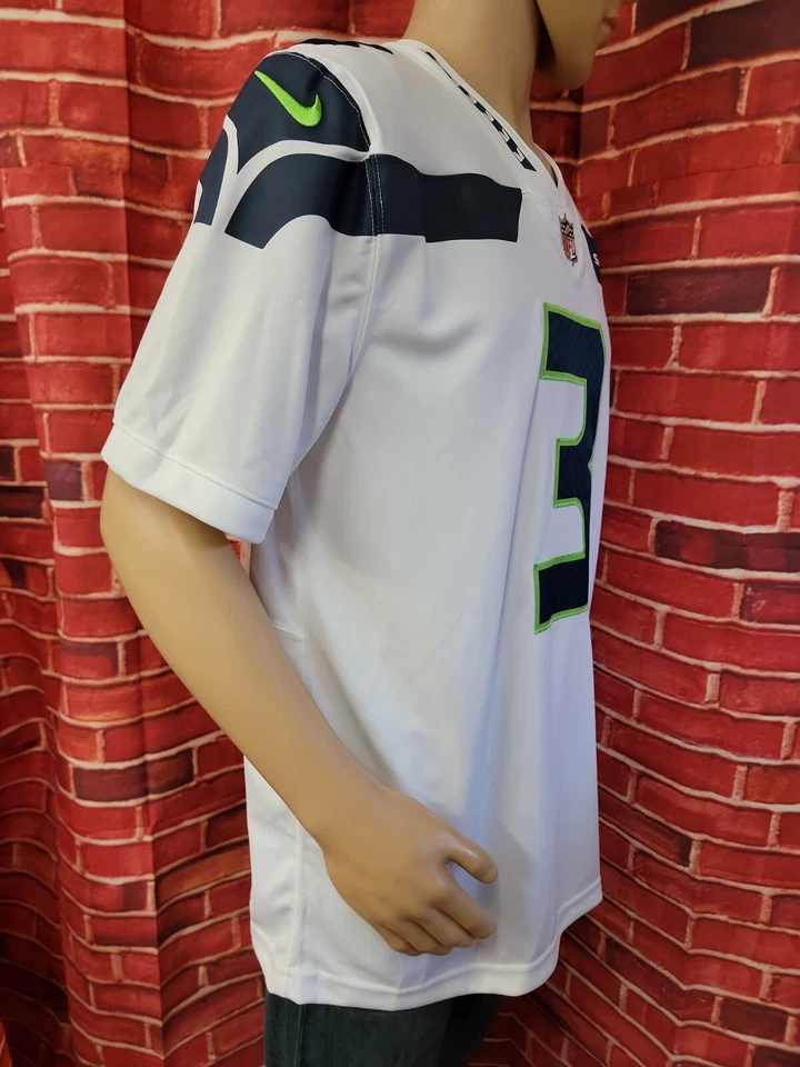 CAMISETA BLANCA NIKE ON FIELD #3 RUSSELL WILSON SEATTLE SEAHAWKS NFL TALLA L NUEVA CON ETIQUETAS #WM1 Foto 4 de 4