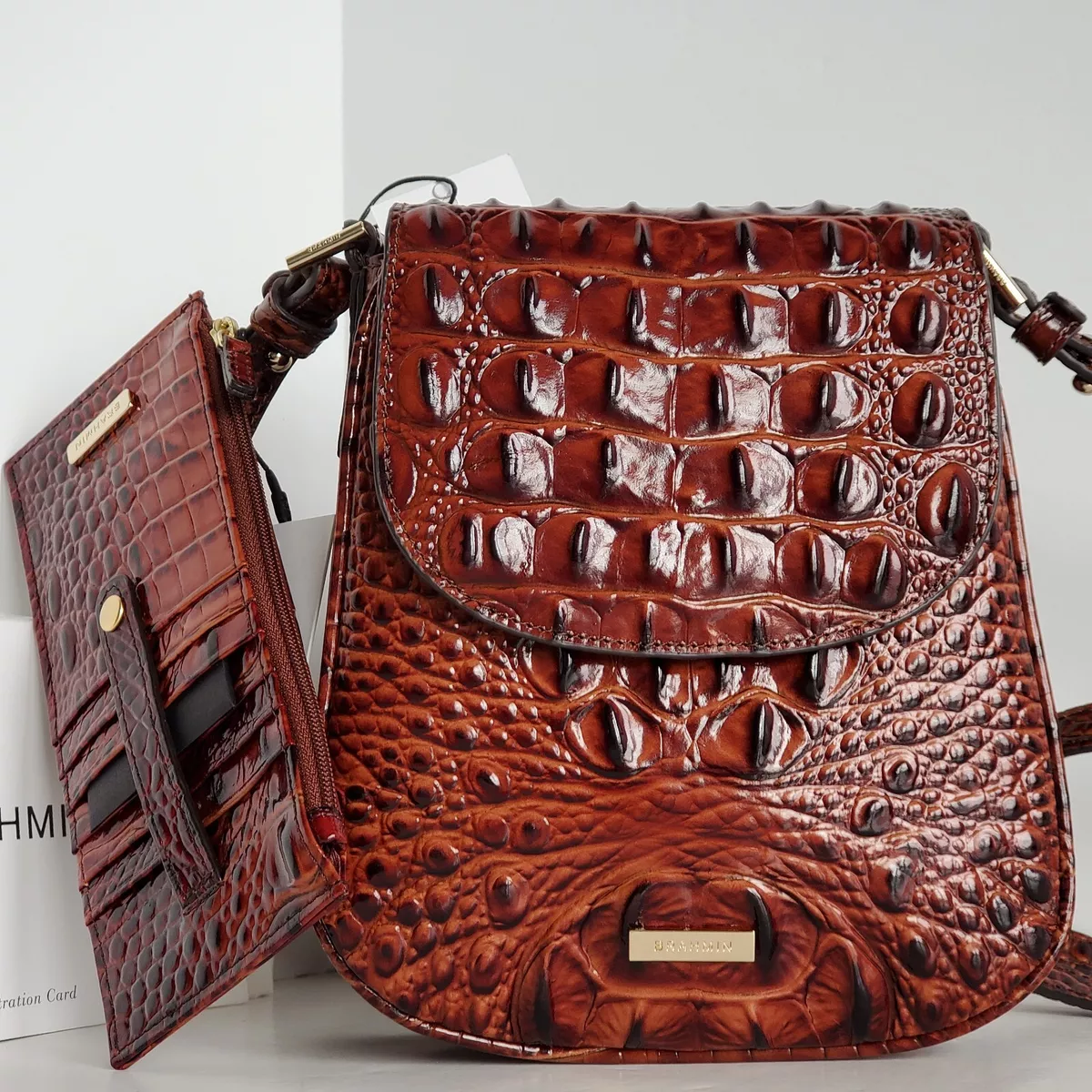 BRAHMIN LEATHER SATCHEL PURSE & WALLET - clothing & accessories