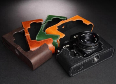 Genuine Leather Half Camera Case Bag Cover Handmade for Contax RTS RTS II RTS2