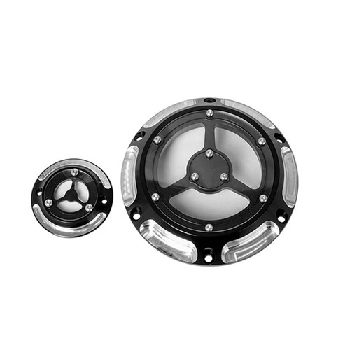 Chrome Black Derby Timing Timer Cover Fits For Harley Sportster 1200 Iron 883 XL - Picture 4 of 10