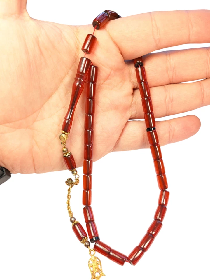 Vergoldete 925 Silber Quaste verziert Türkische Gebetsperlen, SIKMA Tesbih 948 - Bild 4 von 4