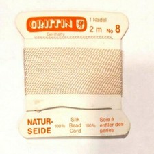 New NOS Antique Griffin Natural Color Bead Thread Silk Cord Thread  8 M702