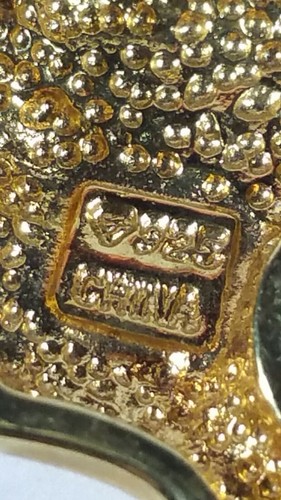 1.4" DIAMOND DESIGNER STERLING SILVER GOLD PLATE EGYPTIAN PENDANT NECKLACE 17" - Picture 8 of 9