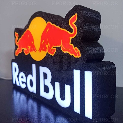 Caja de Luz LED Red Bull - Decoración de Pared USB RGB, Ventilador de Bebida Energética Regalo, Sala de Juegos - Imagen 10 de 15