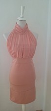 Damen Neckholderkleid kurz S rosa Bodycon rü...