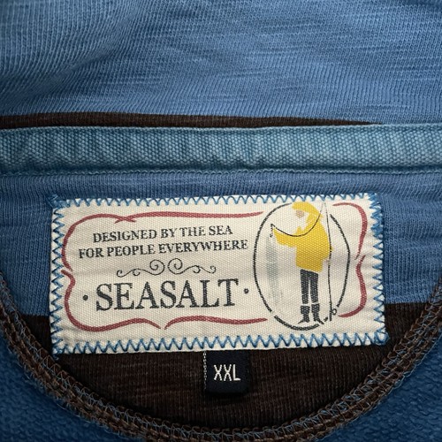 Seasalt Cornwall Viking Button Neck 1/4 Blue Fishing Organic Cotton 2XL XXL - Picture 3 of 9
