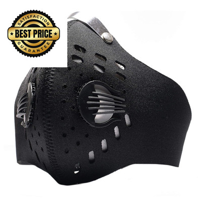 ECO-GEAR Anti Pollution Face Mask with 1 Count (Pack of 1), Black-medium 