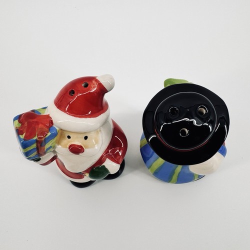 Vintage Santa Claus Snowman Christmas Holiday Salt & Pepper Shaker Set - Picture 6 of 8