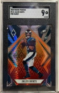 2020 Panini Phoenix 114 Jalen Hurts Fire Burst SGC Mint 9 RC Philadelphia Eagles
