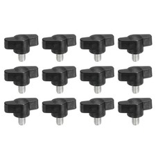 12 Pcs M6 x 8mm Tee Thumb Screws, 27mm Width Carbon Steel Tee Wing Knobs Screws