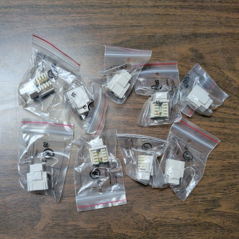 Delta Cat 5e Keystone Jack Enhanced RJ45 White Lot (9) see all my auctions 