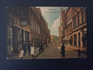 Litho AK Beuthen Oberschlesien Tarnowitzer Straße 1909 gelaufen (C135)