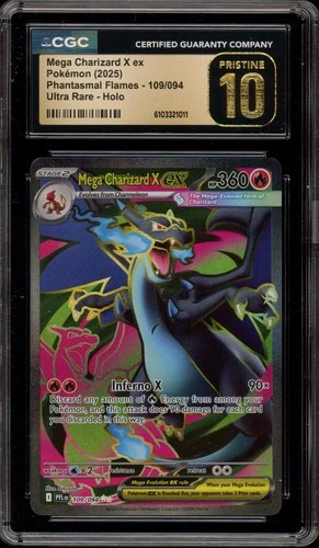 Pokemon Mega Charizard X ex Phantasmal Flames Ultra Rare #109 CGC 10 Pristine