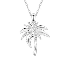 Sterling Silver S925 Plant Necklace Rose Sunflower Palm Mushroom Strawberry J...