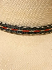 Horsehair 1/2" Hat Band-Double Tassel-Thick Braid