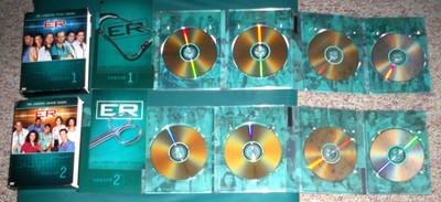 E.R. ER DVDs: COMPLETE FIRST & SECOND SEASONS (1 & 2) - 8 DISCS 47 EPISODES !!