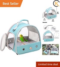 Small Bird Travel Cage Carrier, Portable Parrot Parakeet Carrier with Standin...