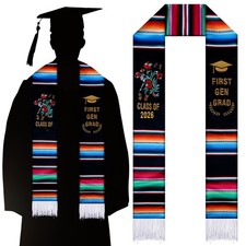 Class of 2026 Mexican Graduation Stole Hispanic Embroidery Sarape Sash 72 In