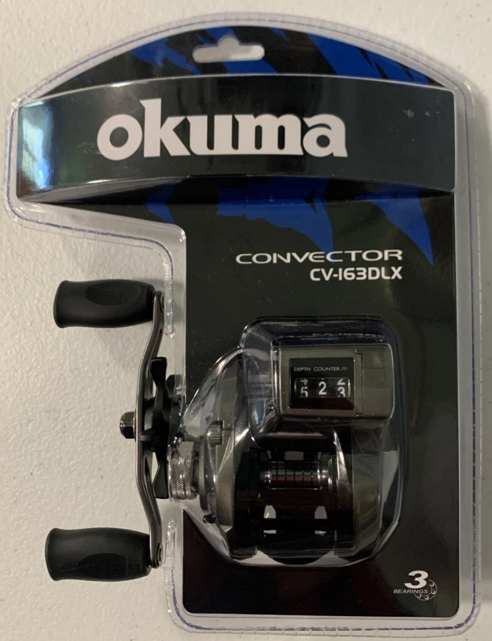Okuma CV-163DLX Convector 6.3:1 Left Hand Low-Profile Line Counter Baitcast Reel
