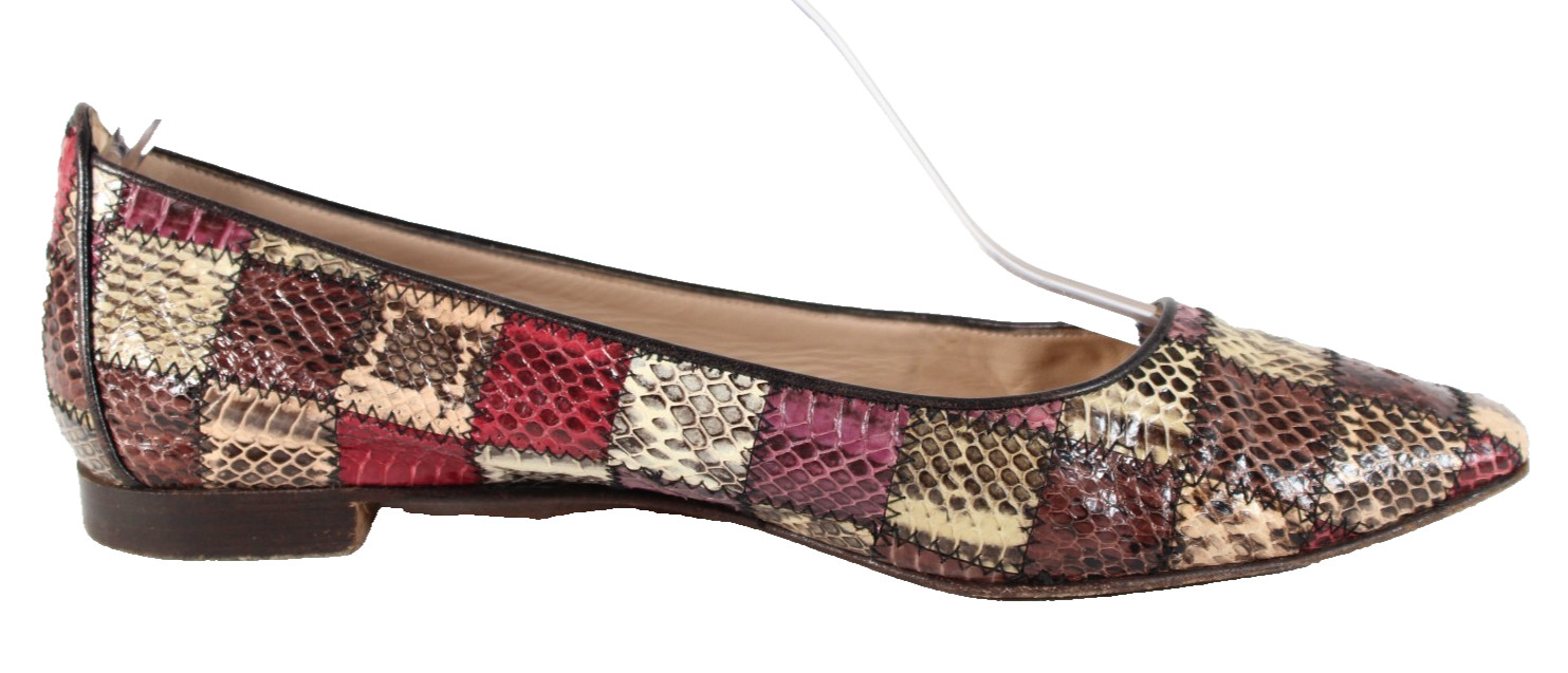 MANOLO BLAHNIK Multi-Color Patchwork Snakeskin Po… - image 7