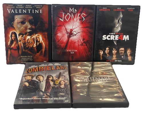 Horror DVD LOT 5 Nightmare on Elm St, Valentine, Mr. Jones, Scream 4, Zombieland