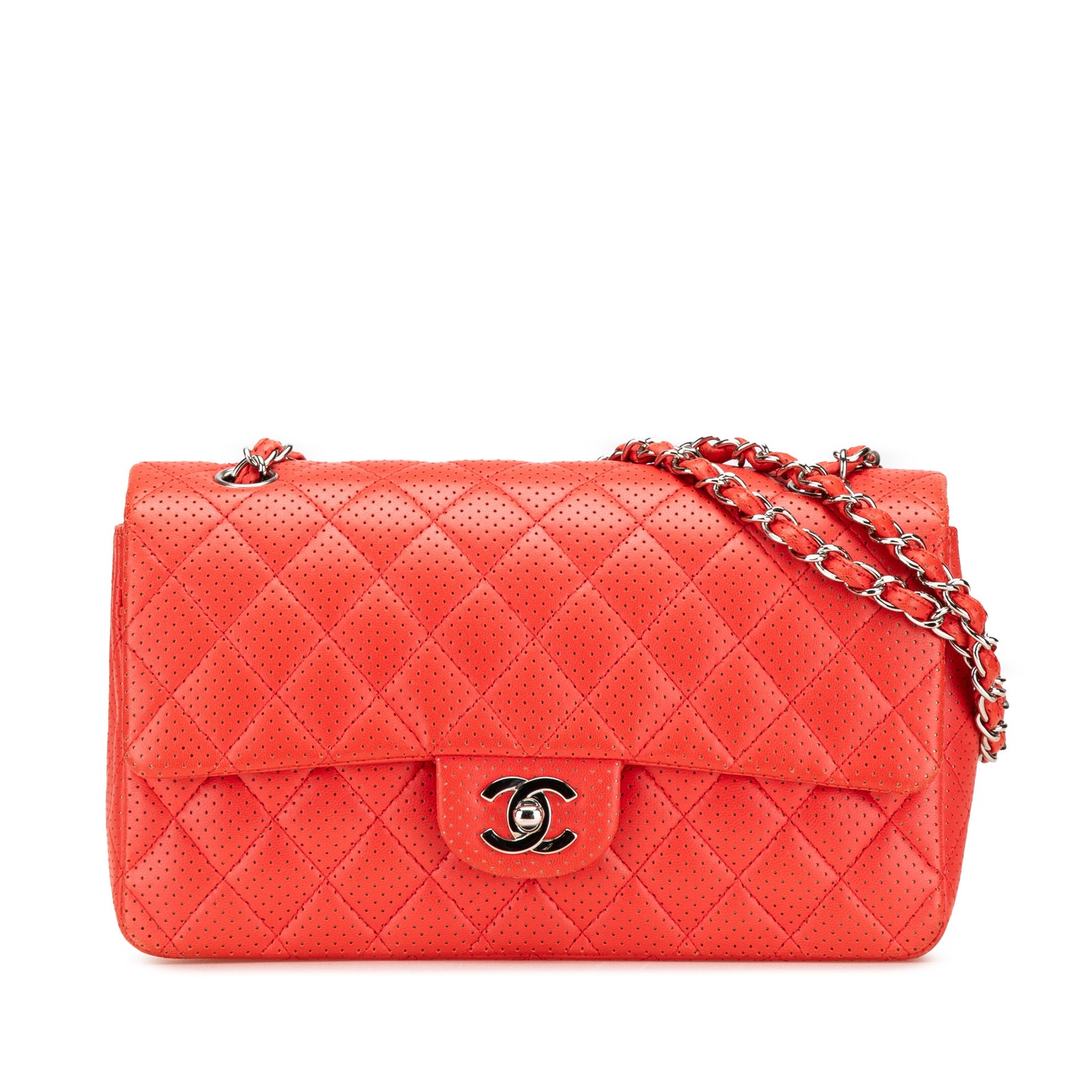 Chanel Medium Classic Perforated Lambskin Single Flap Bag