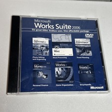 Microsoft Works Suite 2006 DVD Rom PC Computer Program Software - with Key