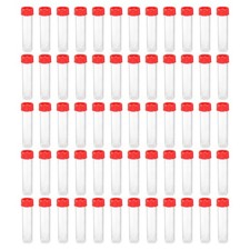 30mL Plastic Test Tubes - 60 Pack Screw Cap Vial Containers for Lab Storage, Red