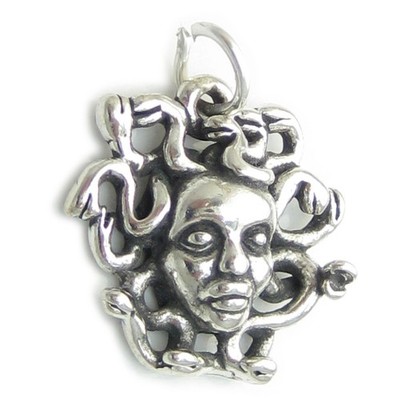 Medusa Gorgone Schwester Sterling Silber Charm 0,925 x 1 Schlangen für Haare