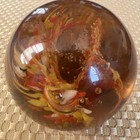 Vintage Art Glass Blown Glass Paperweight Amber Color One Of A Kind — photo 3