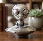 Cute Alien 1 oz Gold Spartan 999+ Pure Silver Statue – Luxury Collectible Gift