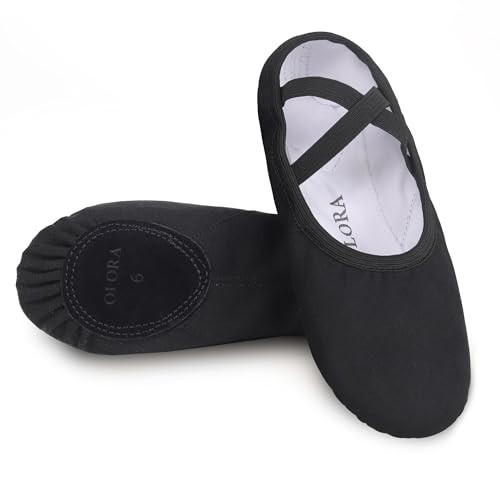 Women's Ballet Shoes Canvas Dance Slippers Yoga Practice 8.5 Black-slip on - Picture 2 of 7