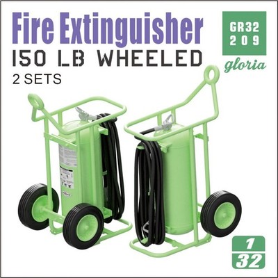 Gloria GR32209 1/32 150LB Wheeled Fire Extinguisher Resin Diorama Accessory Set