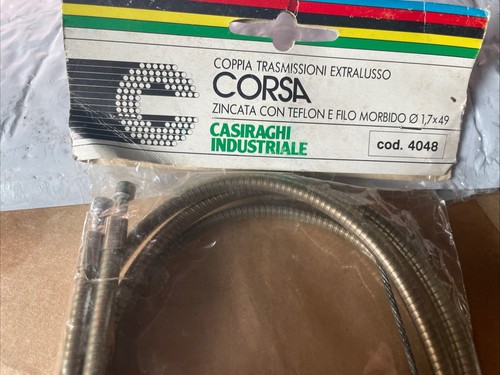 NOS 80s Casiraghi Corsa Road Race Brake Cable/Housing Set Clear Grey - Picture 2 of 19