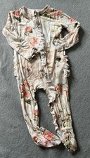 Posh Peanut Bamboo Sleeper Girls 3-6 Months Light Pink Ruffles Floral Roses