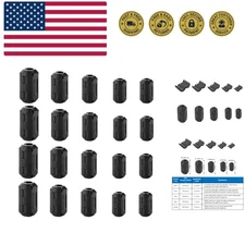 20 Pieces Clip-on Ferrite Ring Core RFI EMI Noise Suppressor Cable Clip for 3...