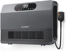 GiveBest Wall Heater Bathroom 1500W Fast Heating Electric Space GREY ALCI Plug