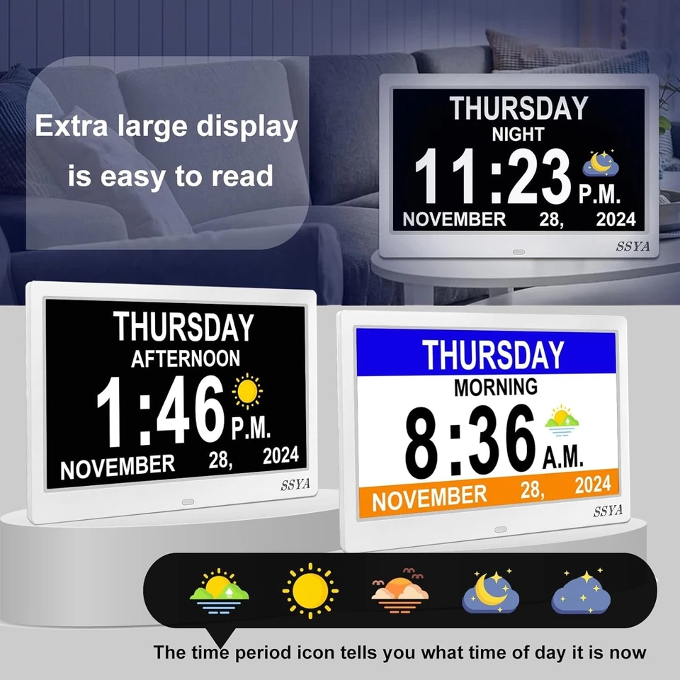 Large Digital Dementia Clock for Seniors - Image 4 of 4